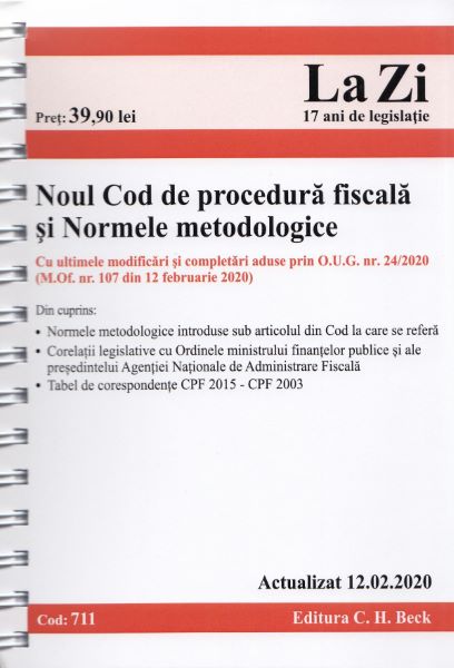 Cartea Noul cod de procedura fiscala si normele metodologice Act.12.02.2020