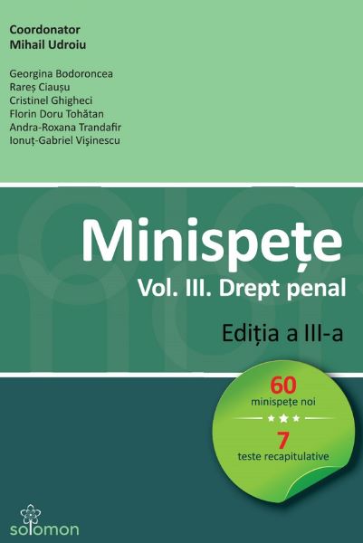 Cartea Minispete Vol.3. Drept penal - Mihail Udroiu de Mihail Udroiu