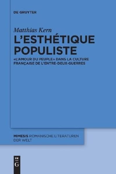 L'esthetique populiste, Matthias Kern – copertă