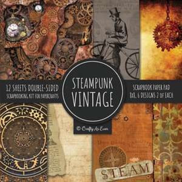 Vintage Steampunk Scrapbook Paper Pad,  – copertă