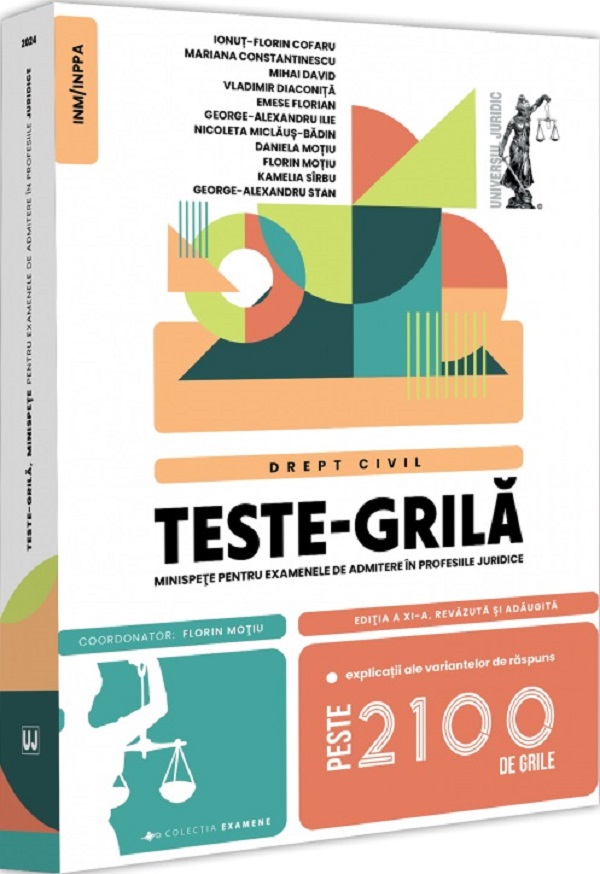 Cartea Teste-grila. Minispete pentru examenele de admitere in profesiile juridice. Drept civil Ed.11 de Florin Motiu