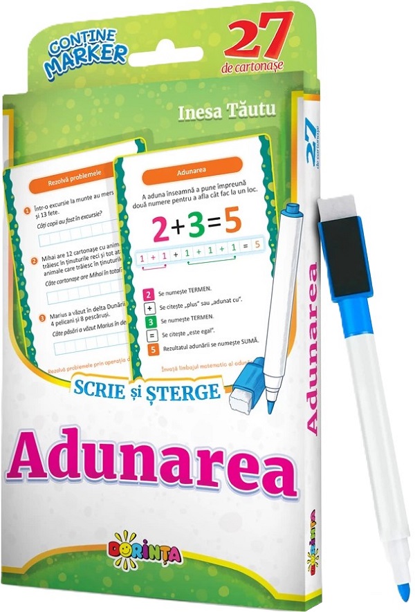 Cartea Adunarea. Scrie si sterge. 27 de cartonase – Editura DORINTA