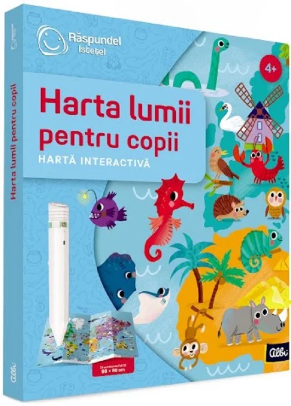 Carte interactivă: Răspundel Istețel. Harta lumii pentru copii,  – copertă