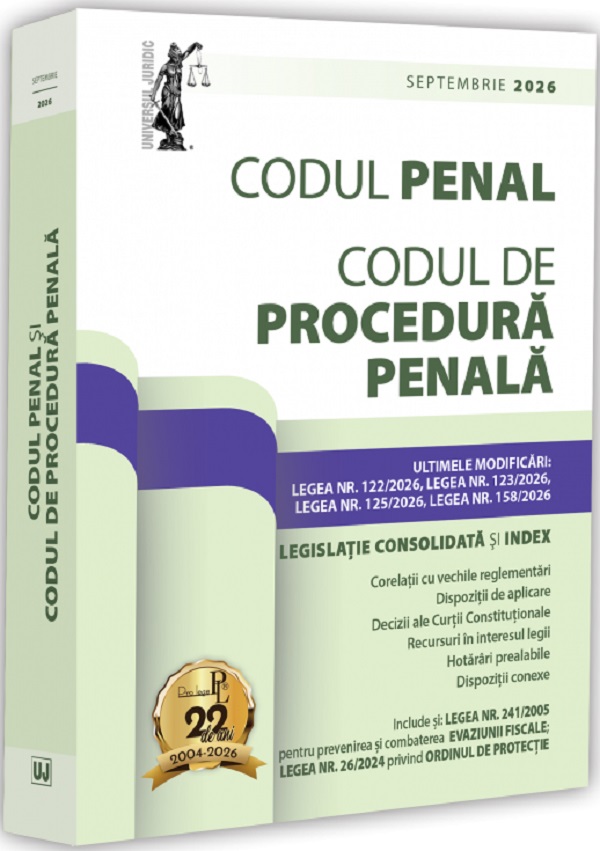 Codul penal și Codul de procedură penală. Septembrie 2026, Dan Lupascu – copertă