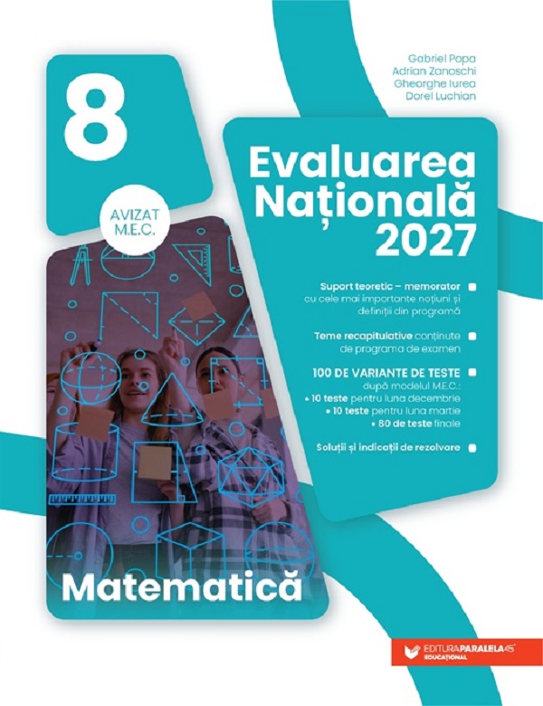 Evaluarea Națională 2027. Matematică - Clasa 8, Dorel Luchian, Gabriel Popa, Adrian Zanoschi, Gheorghe Iurea – copertă