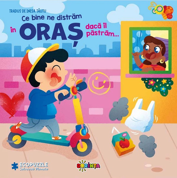 Ce bine ne distrăm în oraș dacă îl păstrăm... Carte cu ecopuzzle, Paolo Mancini, Luca de Leone – copertă