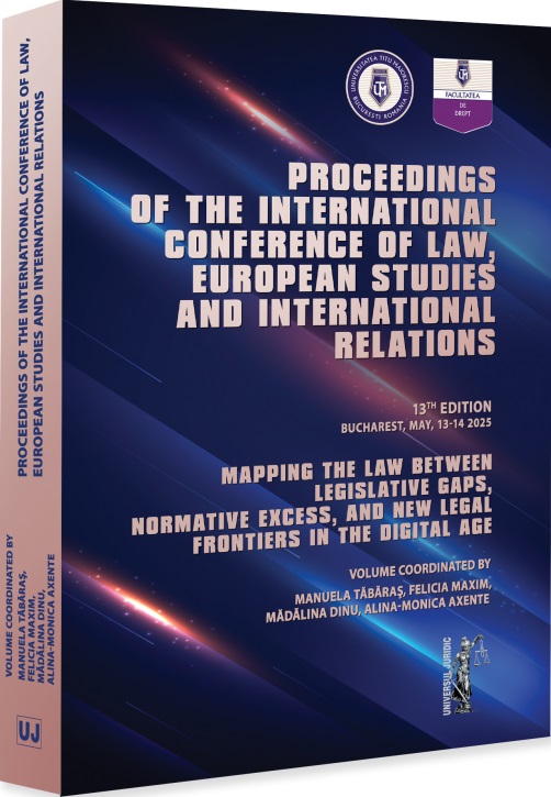 Mapping the law between legislative gaps, normative excess, and new legal frontiers in the digital age, Manuela Tabaras, Felicia Maxim, Madalina Dinu, Alina-Monica Axente – copertă