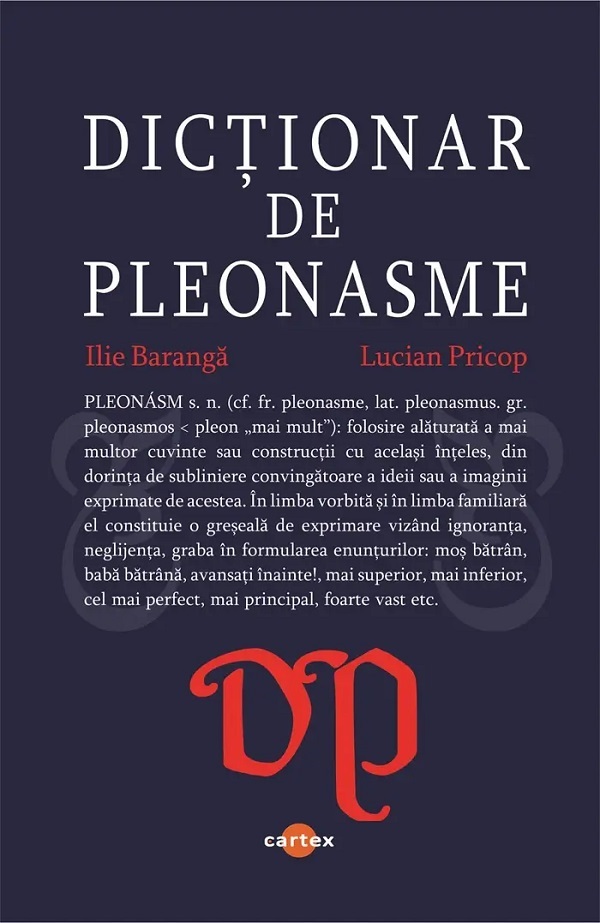 Dicționar de pleonasme, Ilie Baranga, Lucian Pricop – copertă