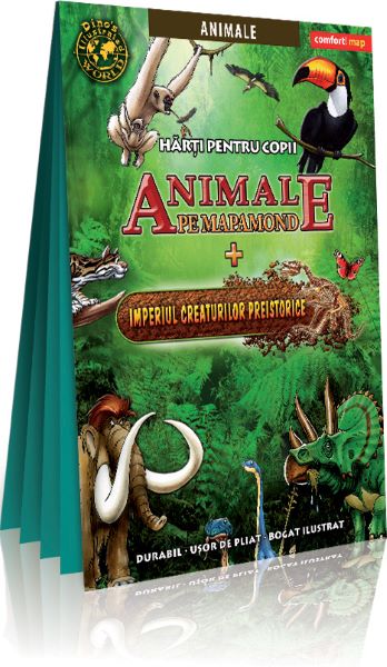 Harti pentru copii  Animale pe mapamond + Imperiul creaturilor istorice, - – copertă