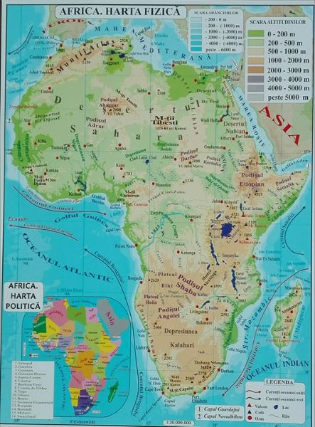 Cartea Africa + Australia - Harta Fizica A3 de - – Editura CARTA ATLAS