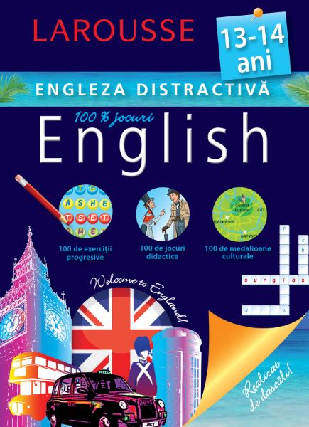 Larousse. Engleza distractiva 1314 ani, - – copertă