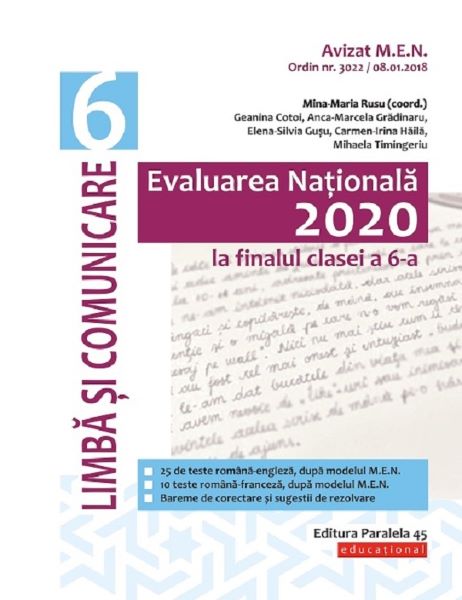 Cartea Evaluarea Nationala 2020. Limba si comunicare - Clasa 6 de Mina-Maria Rusu, Geanina Cotoi