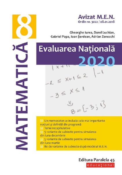 Evaluarea Nationala 2020. Matematica - Clasa 8 - Gheorghe Iurea, Dorel Luchian