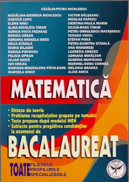 Cartea Bac Matematica M1 de Catalin-Petru Nicolescu