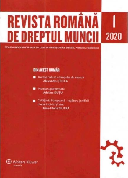 Revista Romana de Dreptul Muncii Nr.1/2020, * * * – copertă