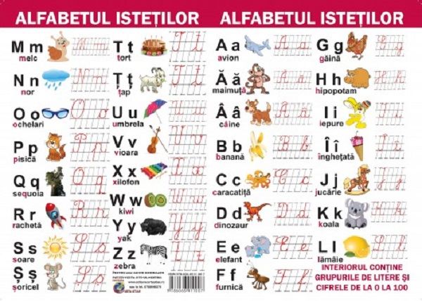 Cartea Alfabetul istetilor + Grupuri de litere si cifrele 0-100 de * * * – Editura CARTA ATLAS