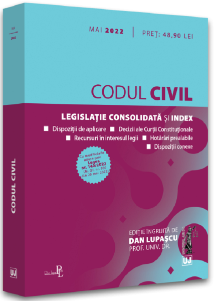 Cartea Codul civil Mai 2022 de Dan Lupascu