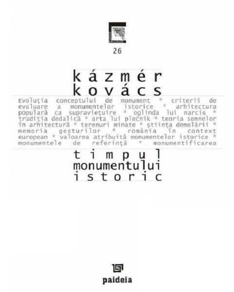Timpul monumentului istoric, Kazmer Kovacs – copertă