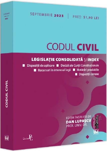 Codul civil Septembrie 2023, Dan Lupascu – copertă