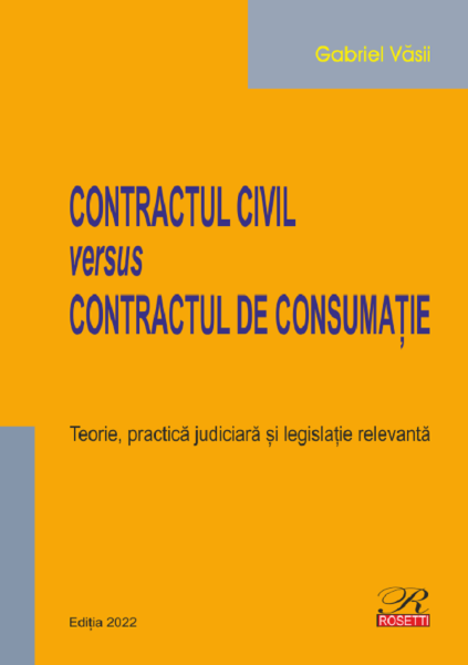 Contractul civil versus contractul de consumatie, Gabriel Vasii – copertă