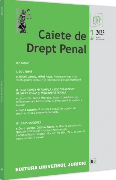 Caiete de drept penal Nr.2/2023,  – copertă