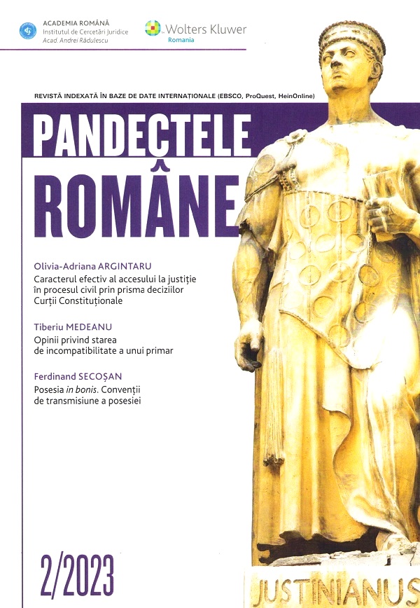 Pandectele Romane Nr.2/2023, – copertă