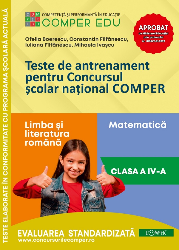 Teste de antrenament - Clasa 4 - Concursul Comper, Iuliana Filfanescu, Constantin Filfanescu, Ofelia Boerescu – copertă