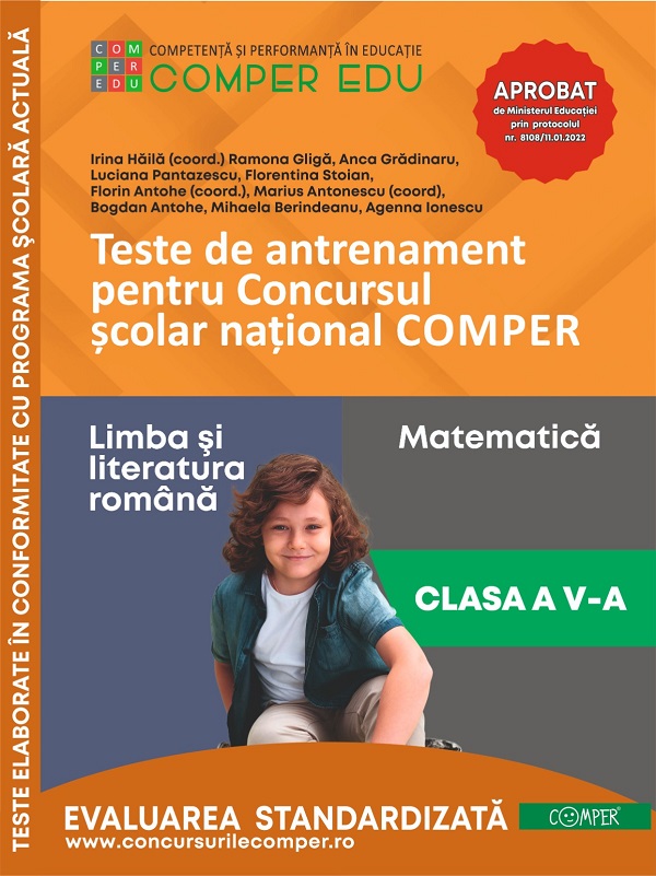 Teste de antrenament - Clasa 5 - Concursul Comper, Florin Antohe, Irina Haila, Marius Antonescu – copertă