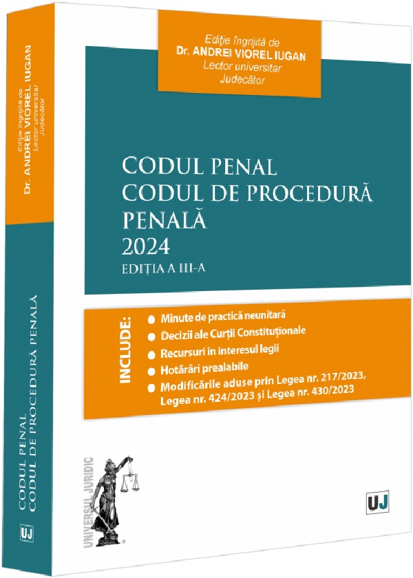 Codul penal. Codul de procedura penala Ed.3, Andrei Viorel Iugan – copertă