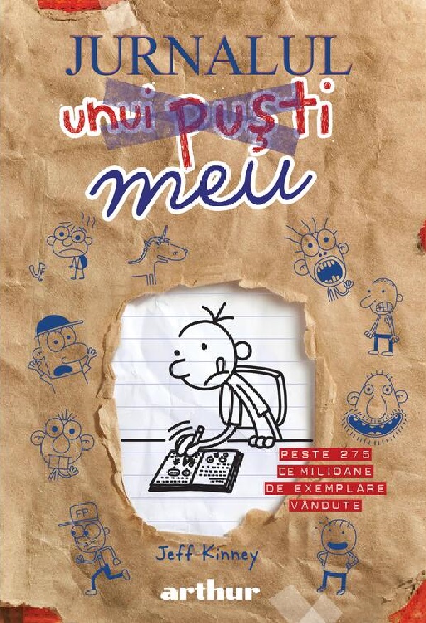 Jurnalul unui pusti: Jurnalul meu, Jeff Kinney – copertă