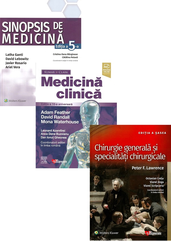 Cartea Set 3 carti pentru rezidentiat: Sinopsis de medicina + Medicina clinica + Chirurgie generala – Editura HIPOCRATE
