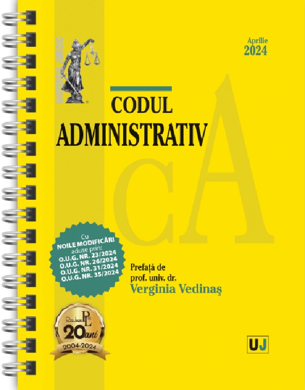 Codul administrativ Aprilie 2024 Ed. Spiralata, Verginia Vedinas – copertă