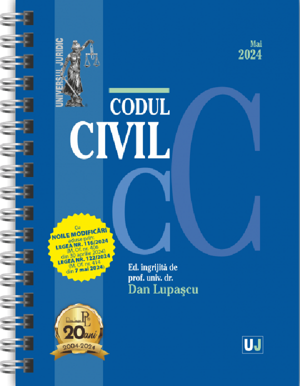 Codul civil Mai 2024 Ed. Spiralata, Dan Lupascu – copertă
