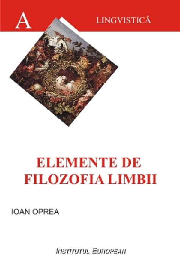 Elemente de filozofia limbii, Ioan Oprea – copertă