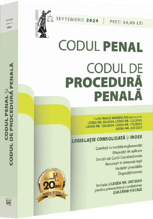 Codul penal si codul de procedura penala Septembrie 2024, Dan Lupascu – copertă