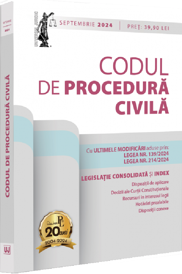 Codul de procedura civila. Septembrie 2024, Dan Lupascu – copertă