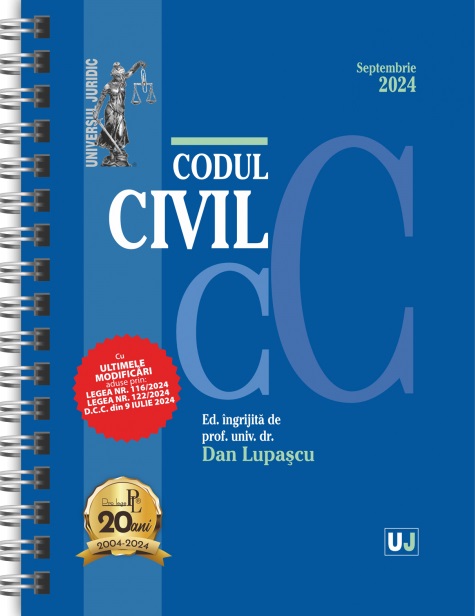 Cartea Codul civil Septembrie 2024 Ed. Spiralata de Dan Lupascu