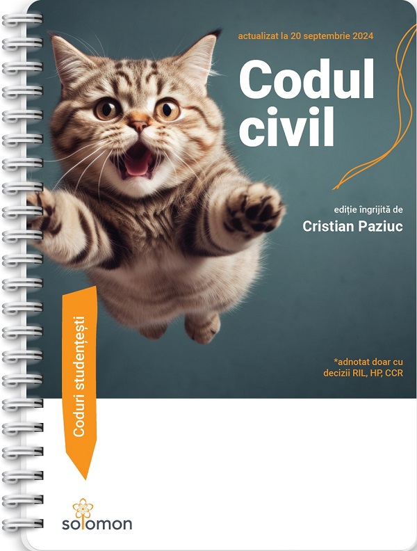 Cartea Codul civil Act. 20 septembrie 2024 Ed. Spiralata – Editura SOLOMON