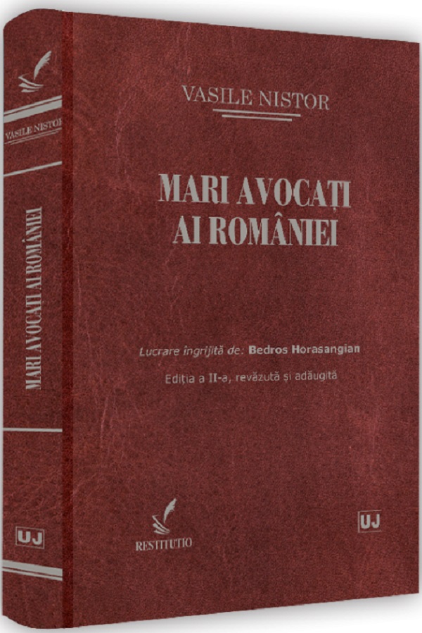Mari avocati ai Romaniei Ed.2, Vasile Nistor – copertă