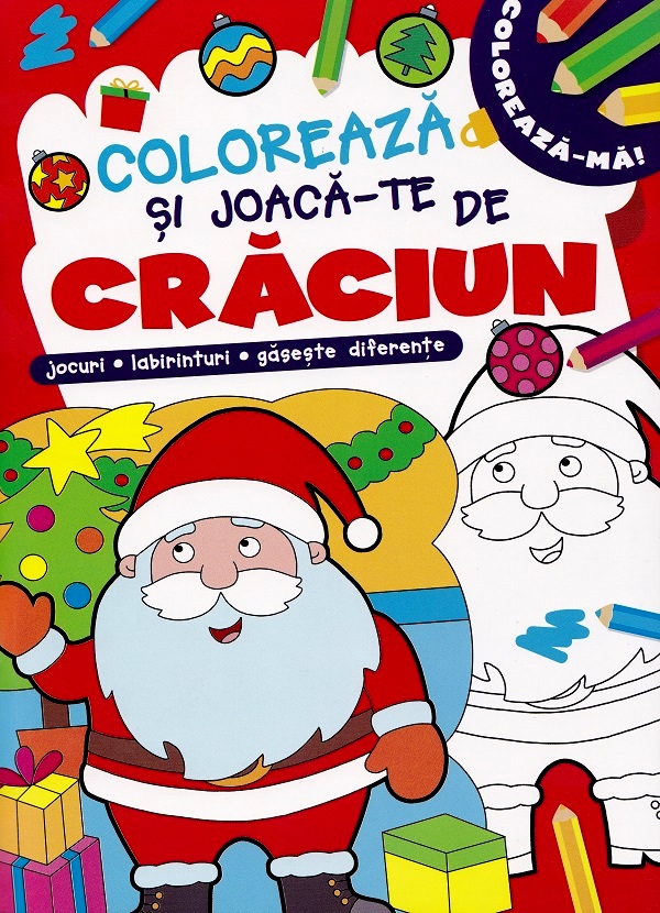 Coloreaza si joaca-te de Craciun,  – copertă