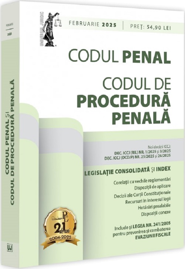 Codul penal si Codul de procedura penala Februarie 2025, Dan Lupascu – copertă