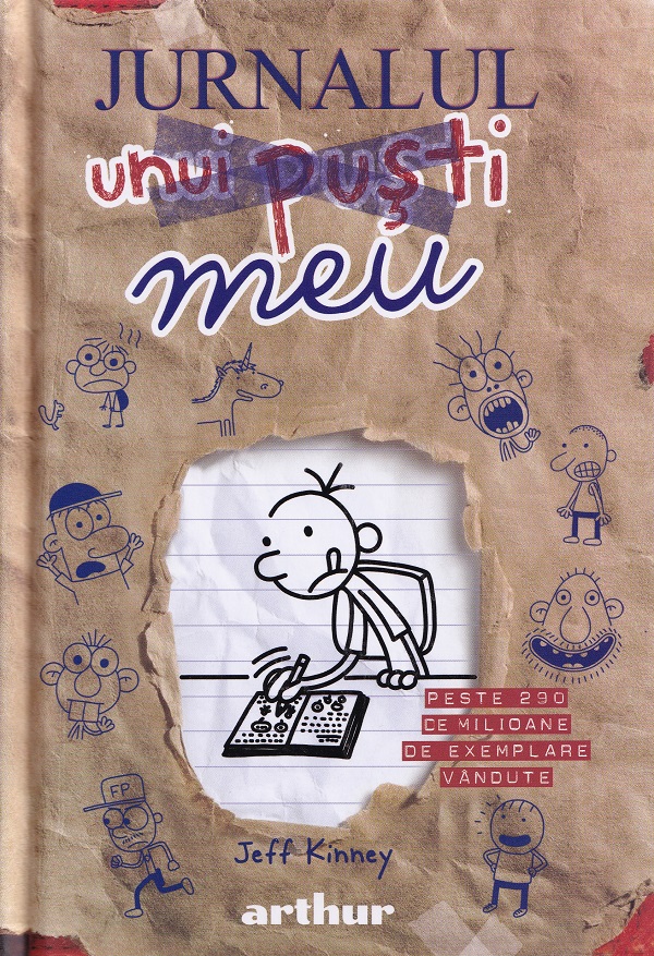 Jurnalul unui pusti. Jurnalul meu, Jeff Kinney – copertă