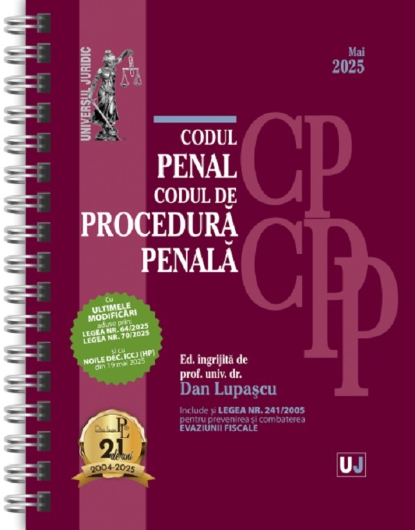 Cartea Codul penal. Codul de procedura penala Mai 2025 Ed. Spiralata de Dan Lupascu