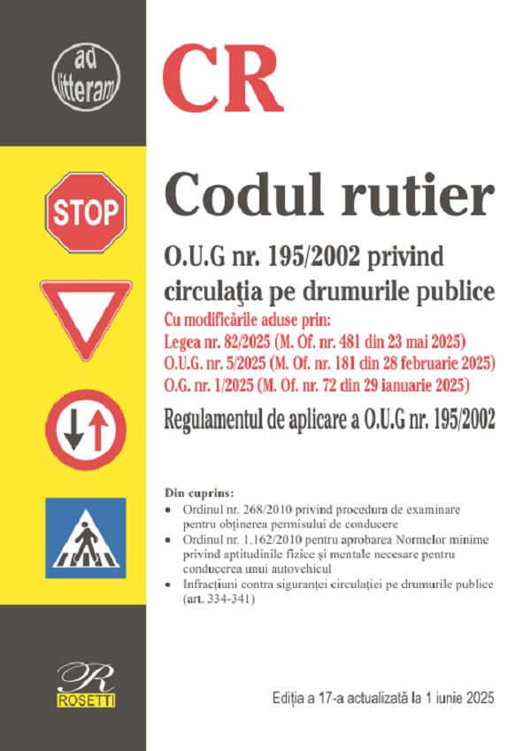 Codul rutier Ed.17 Act. 1 Iunie 2025,  – copertă