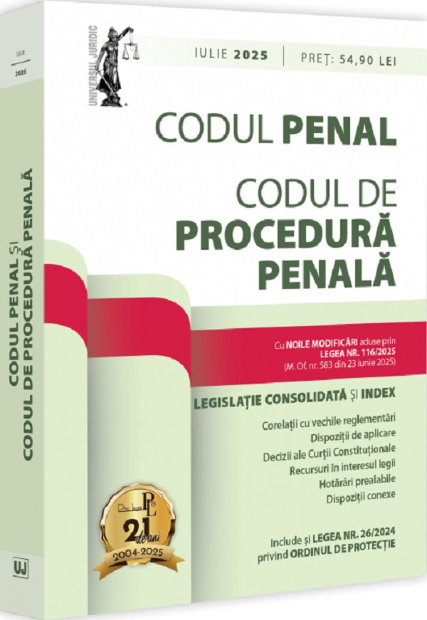 Codul penal. Codul de procedura penala Iulie 2025, Dan Lupascu – copertă