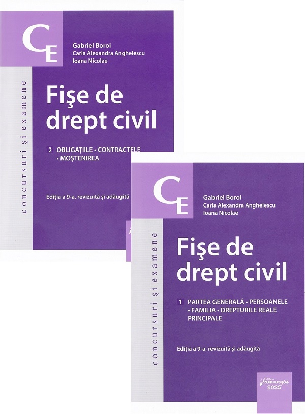 Fise de drept civil Ed.9, Carla Alexandra Anghelescu, Ioana Nicolae, Gabriel Boroi – copertă