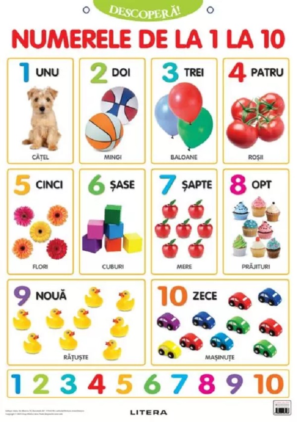 Plansa: Descopera! Numerele de la 1 la 10,  – copertă