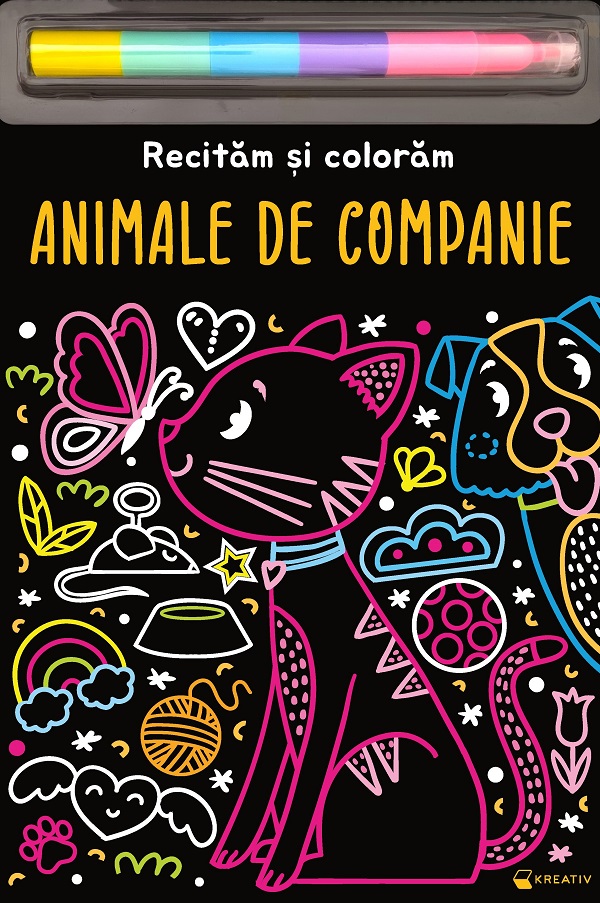 Cartea Animale de companie. Recitam si coloram – Editura KREATIV