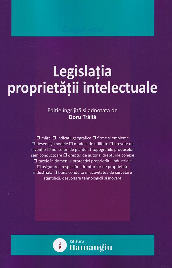 Cartea Legislatia proprietatii intelectuale Act. 15 septembrie 2025