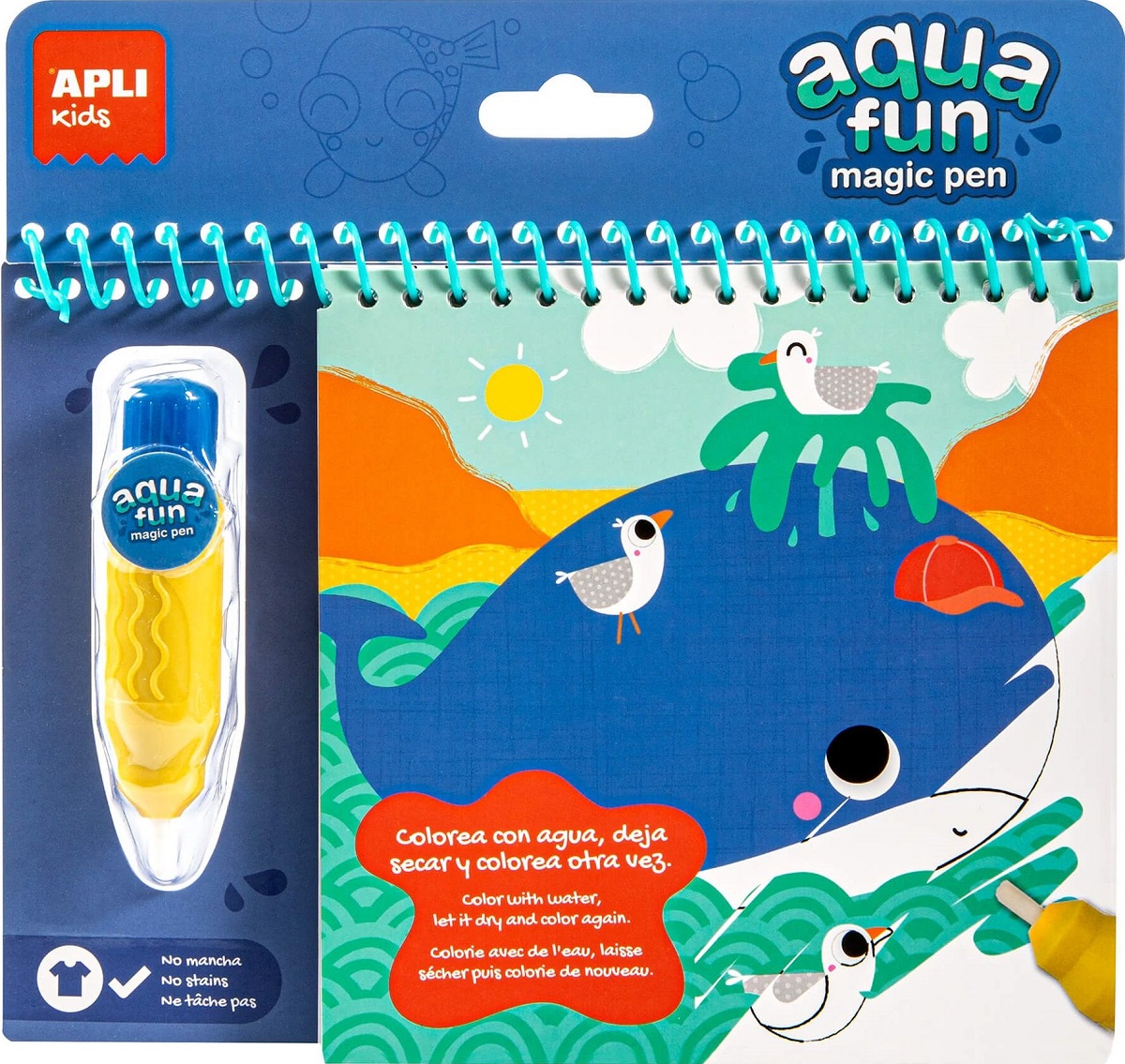Carte de colorat Aqua Fun Magic Pen: Animale marine,  – copertă